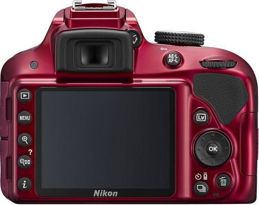 Цифрова фотокамера дзеркальна Nikon D3300 kit AF-P 18-55 мм VR червона