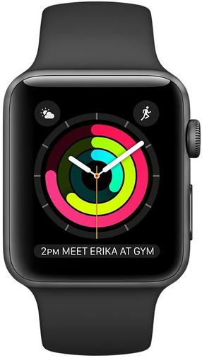Смарт годинник Apple Watch A1757 Series 2 38mm Space Grey Aluminium Case with Black Sport Band (MP0D2FS/A)