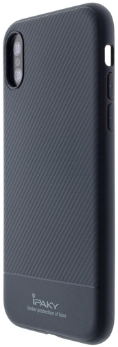Чохол-накладка iPaky для iPhone X - Carbon Fiber Patterm, Чорний
