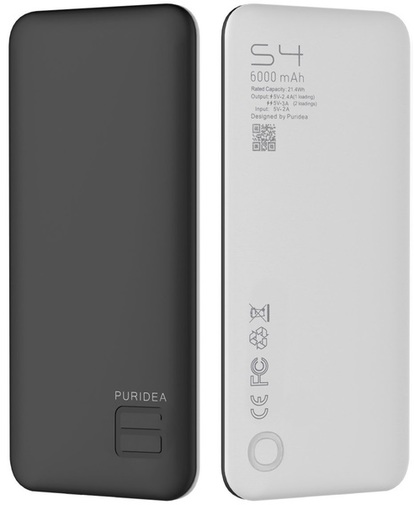 Батарея універсальна Puridea S4 6000mAh Black/White