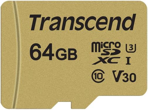 Карта пам'яті Transcend 500S V30 Micro SDXC 64GB TS64GUSD500S