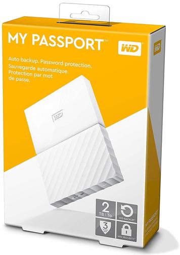 Зовнішній жорсткий диск Western Digital My Passport 2TB WDBS4B0020BWT-WESN White