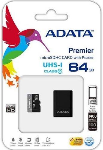 Карта пам'яті A-Data Premier Micro SDXC 64GB AUSDX64GUICL10-RM3BKBL