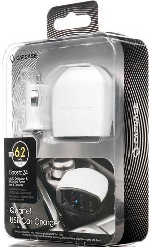 Зарядний пристрій Capdase Quartet USB Car Charger Boosta Z4 6.2A White (CA00-7B02)