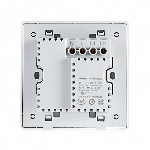 Вимикач Xiaomi Aqara Smart Light Switch (Line-Neutral Double-Button) QBKG12LM White