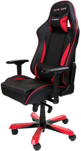 Крісло ігрове DXRacer King OH/KS57/NR, PU шкіра, Al основа, Black/Red