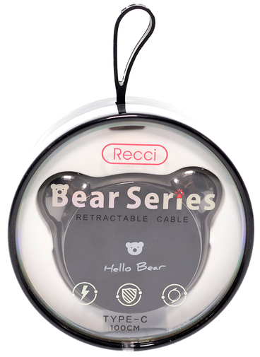 Кабель Recci RCT-H01 BEAR AM / Type-C 1m Black (RCT-H01 Black)