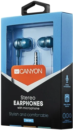 Фото: Навушники Canyon CNS-CEP3BG Blue/Green № 4 | KTC