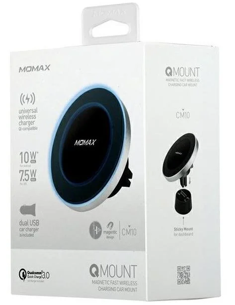 Фото: Кріплення для мобільного телефону Momax Qi Wireless charger 10W Black (CM10S) № 8 | KTC