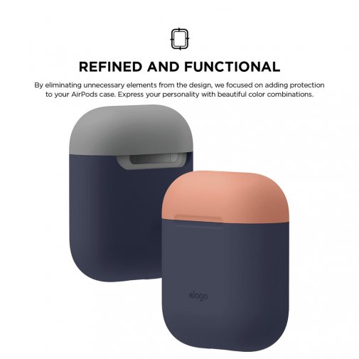 Чохол Elago for Airpods - Duo Case Jean Indigo/Peach/Medium Grey (EAPDO-JIN-PEMGY)