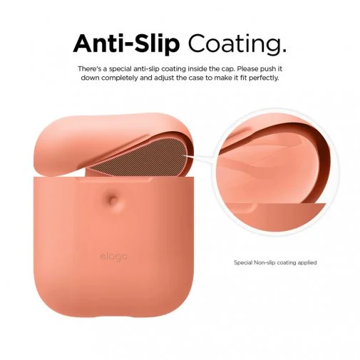 Фото: Чохол Elago for Airpods - A2 Silicone Case Peach with Wireless Charging № 12 | KTC