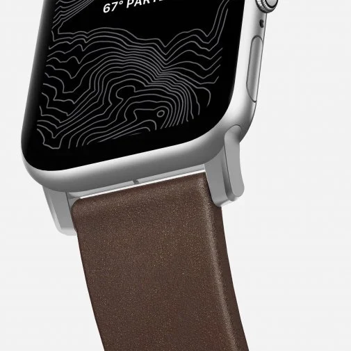 Фото: Ремінець Nomad for Apple Watch 42/44mm - Modern Strap Silver/Brown (NM1A4RSM00) № 9 | KTC