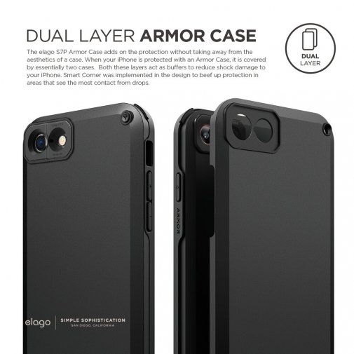 Чохол Elago for Apple iPhone 8/7/SE - Armor Case Black (ES7AM-BK-RT)