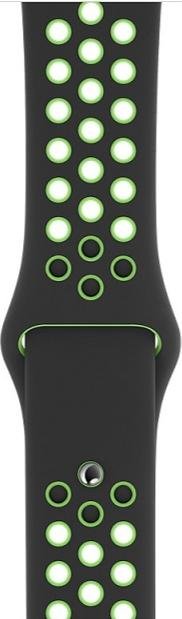 Ремінець HiC for Apple Watch 42mm - Nike Silicone Case Black/Green
