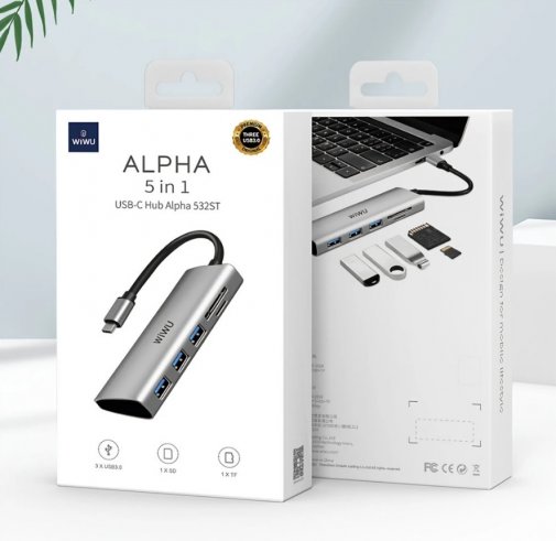 USB-хаб WIWU Alpha 532ST Grey