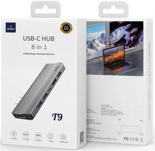 Фото: USB-хаб WIWU T9 8in1 Gray (6957815514984) № 10 | KTC