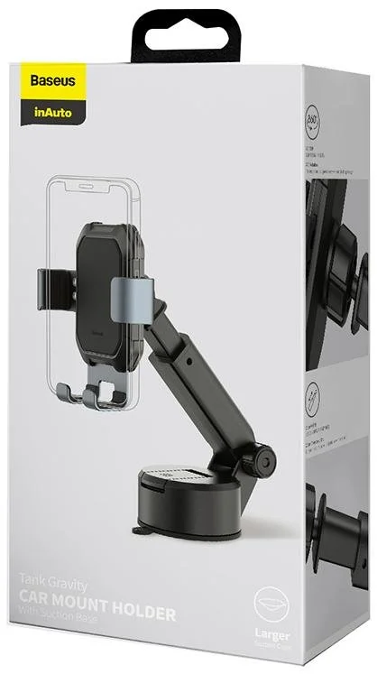 Фото: Кріплення для мобільного телефону Baseus Tank Gravity Car Mount Holder with Suction Base Black (SUYL-TK01) № 9 | KTC