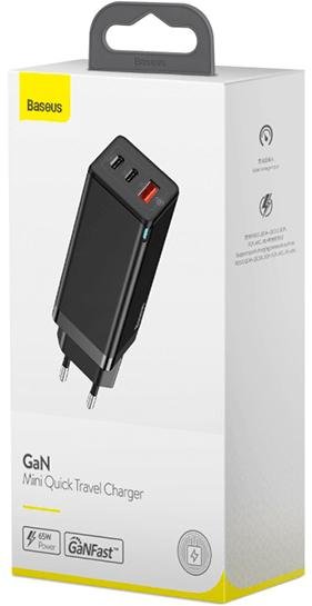 Baseus  GaN Quick Travel Charger 65W Black