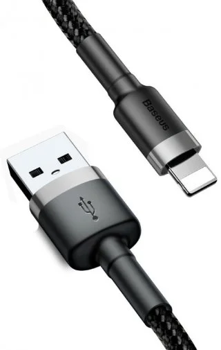 Фото: Кабель Baseus Cafule 2.4A AM / Lightning 1m Black (CALKLF-BG1) № 15 | KTC