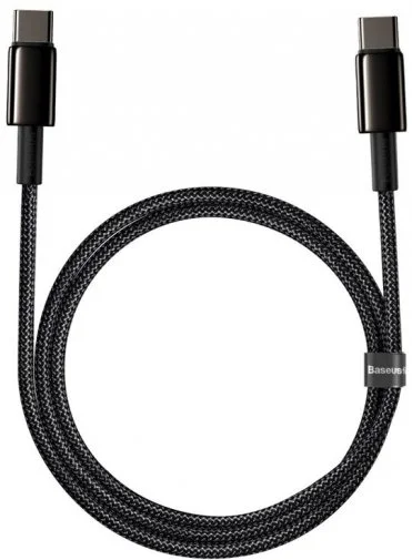 Фото: Кабель Baseus Tungsten Gold 100W CM / CM 1m Black (CATWJ-01) № 6 | KTC
