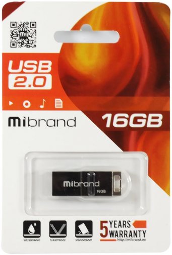Флешка USB Mibrand Chameleon 16GB Black (MI2.0/CH16U6B)