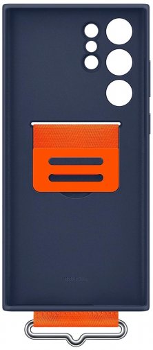 Чохол Samsung for Galaxy S22 Ultra - Silicone with Strap Cover Navy (EF-GS908TNEGRU)
