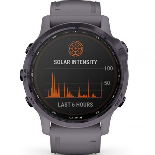 Смарт годинник Garmin Fenix 6S Pro Solar Edition Amethyst Steel with Shale Gray Band (010-02409-15)