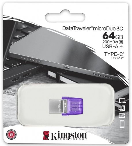 Флешка USB Kingston DataTraveler microDuo 3C 64GB (DTDUO3CG3/64GB)