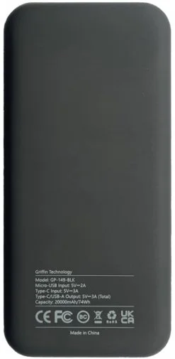 Фото: Батарея універсальна Griffin Power Bank 20000mAh Black (GP-149-BLK) № 7 | KTC