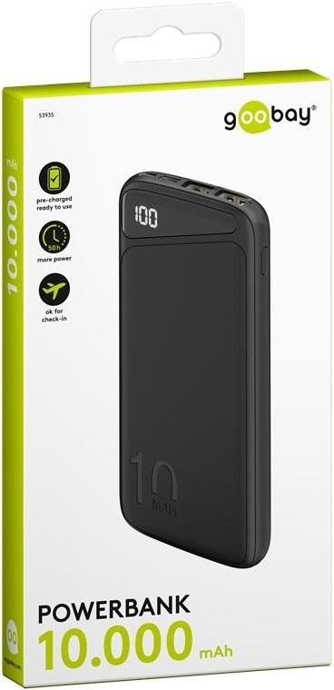 Батарея універсальна Wentronic Goobay Slimline 10000mAh Black (53935)