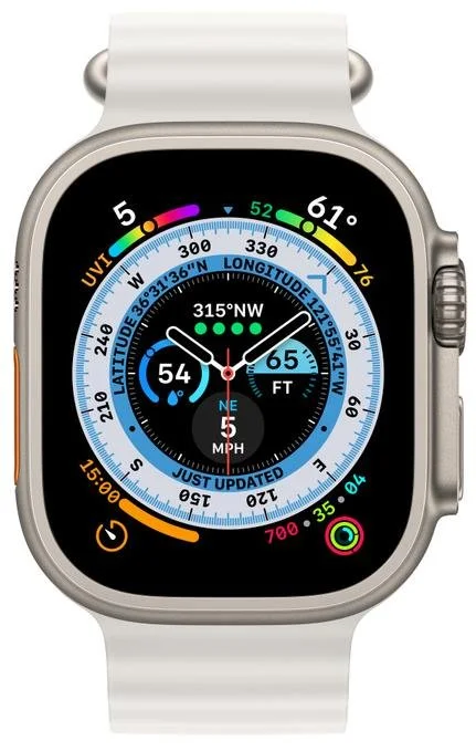 Фото: Смарт годинник Apple Watch Series Ultra 49mm Titanium Case with White Ocean Band (MNHF3) № 6 | KTC