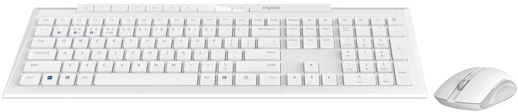 Фото: Комплект клавіатура+миша Rapoo 8210M Wireless White (8210М white) № 7 | KTC