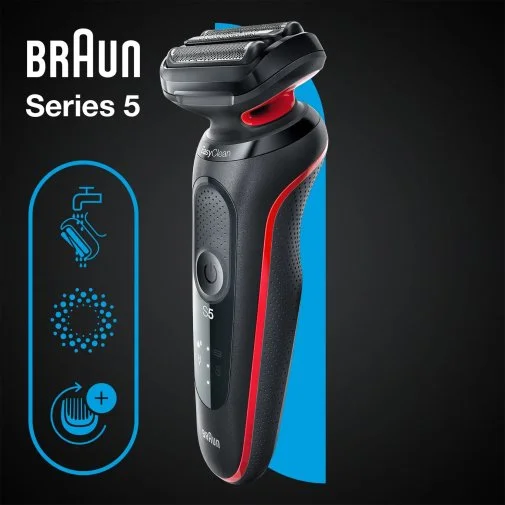 Фото: Електробритва Braun Series 5 51-R1000s Flex Wet/Dry Black/Red (81770263) № 9 | KTC