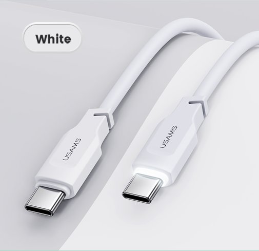 Кабель Usams US-SJ567 5A 100W Type-C / Type-C 1.2m White (SJ567USB02)