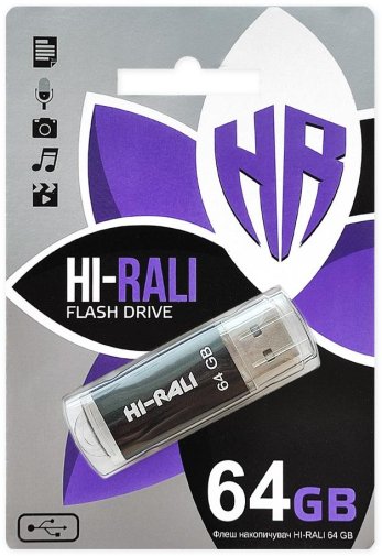 Флешка USB HI-Rali Rocket Series 64GB Black (HI-64GBVCBK)