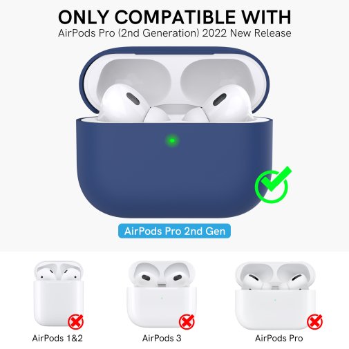Чохол for AirPods Pro 2 - Silicon Case Two Parts Midnight blue
