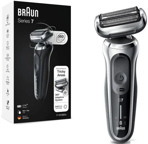 Фото: Електробритва Braun Series 7 71-S1000s Flex Wet/Dry Silver/Black (81770264) № 11 | KTC
