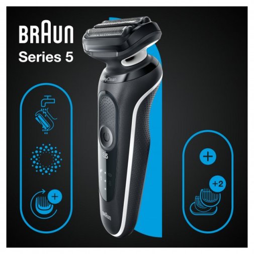 Електробритва Braun Series 5 EasyClean 51-W1600s Wet and Dry Black/White (81770286)