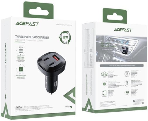 Зарядний пристрій Acefast B3 66W Black (AFB3B)