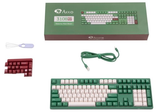 Клавіатура Akko 3108 DS Matcha Red Bean 108Key CS Pink V2 ENG/UKR Green (6925758605625)