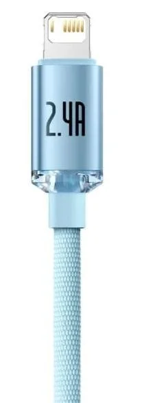 Фото: Кабель Baseus Crystal Shine Series 2.4A AM / Lightning 2m Sky Blue (CAJY001203) № 12 | KTC