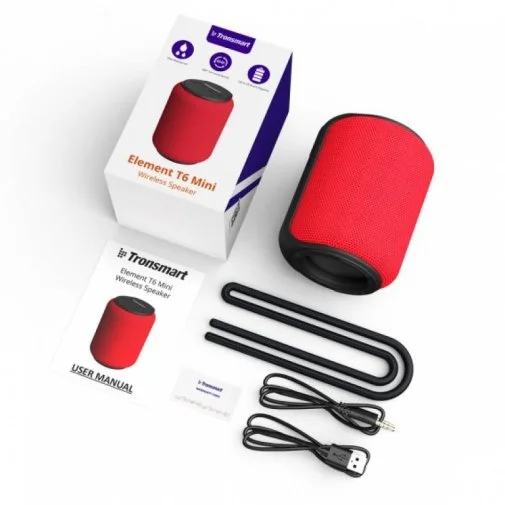 Фото: Портативна колонка Tronsmart Element T6 Mini Red (366158) № 7 | KTC