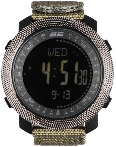 Тактичний годинник 2E Trek Pro з компасом та крокоміром Black/Green