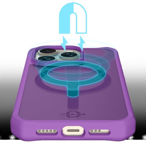 Чохол iTSkins for iPhone 15 Pro HYBRID R FROST with MagSafe Deep purple (AP5X-HMFRT-DEEP)