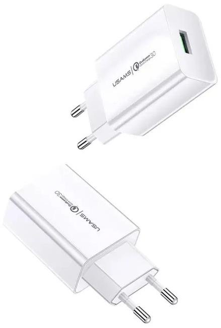 Зарядний пристрій Usams US-CC083 T22 Single QC3.0 White (CC83TC01)