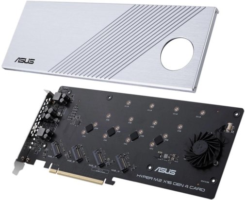 Контролер, адаптер ASUS Expansion Card Gen.4 PCIe 3.0 x4 - 4xM.2 (90MC08A0-M0EAY0)