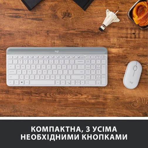 Фото: Комплект клавіатура+миша Logitech MK470 Slim Combo Off-White (920-009205) № 21 | KTC