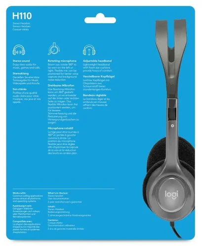 Фото: Гарнітура Logitech H110 Gray (981-000271) № 12 | KTC