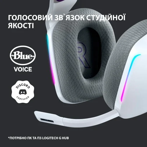 Фото: Гарнітура Logitech Lightspeed Wireless RGB Gaming Headset G733 White (981-000883) № 21 | KTC