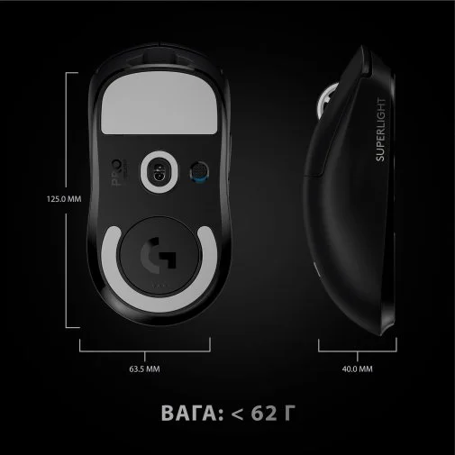 Фото: Миша Logitech G Pro X Superlight Wireless Black (910-005880) № 25 | KTC